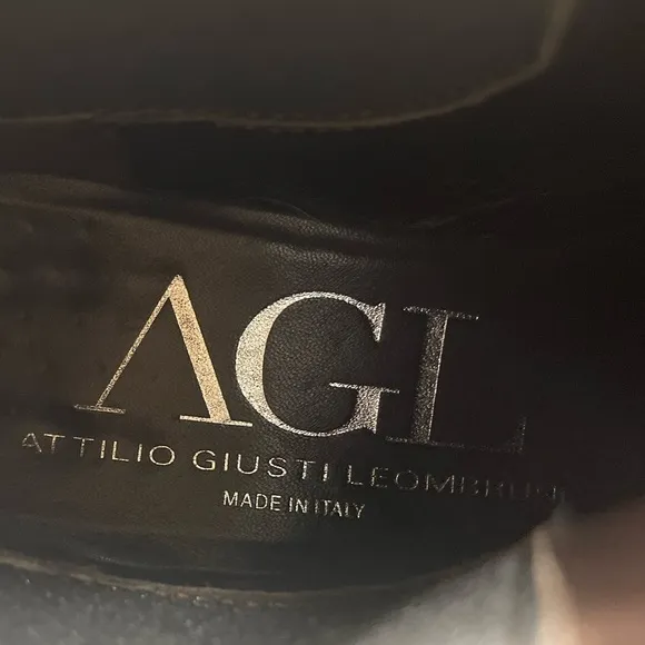 AGL Women’s Black Leather Chelsea Slip On Ankle Boots