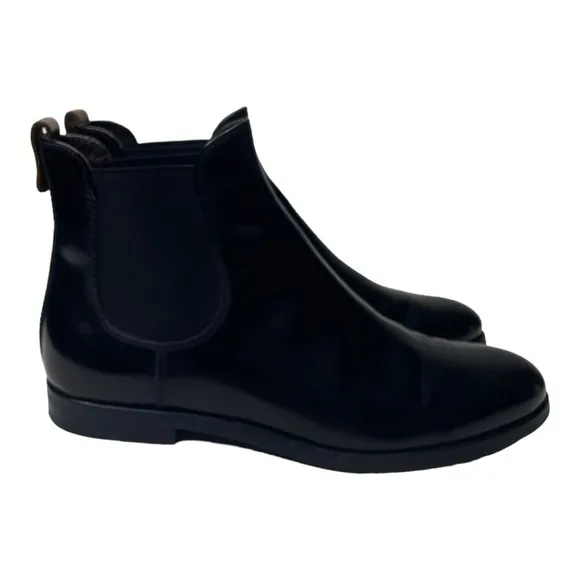 AGL Women’s Black Leather Chelsea Slip On Ankle Boots