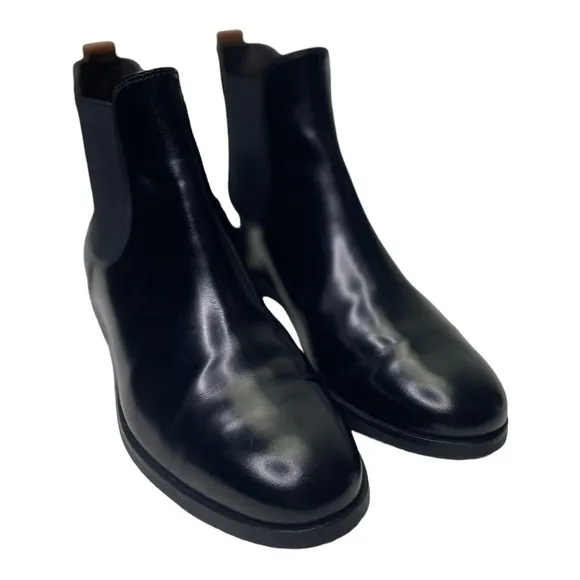 AGL Women’s Black Leather Chelsea Slip On Ankle Boots