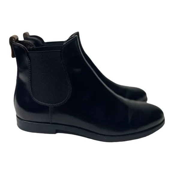 AGL Women’s Black Leather Chelsea Slip On Ankle Boots