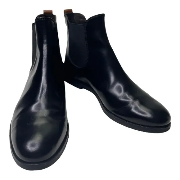 AGL Women’s Black Leather Chelsea Slip On Ankle Boots