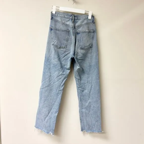 Agolde 90's Mid Rise Loose Fit Straight Leg Denim Jeans Captured Women's Size 24