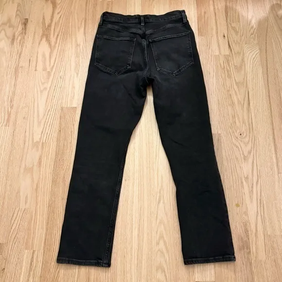 AGOLDE Riley Black Pepper Wash Straight Crop Leg Jeans 27‎
