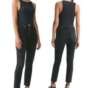 AGOLDE Riley Black Pepper Wash Straight Crop Leg Jeans 27‎