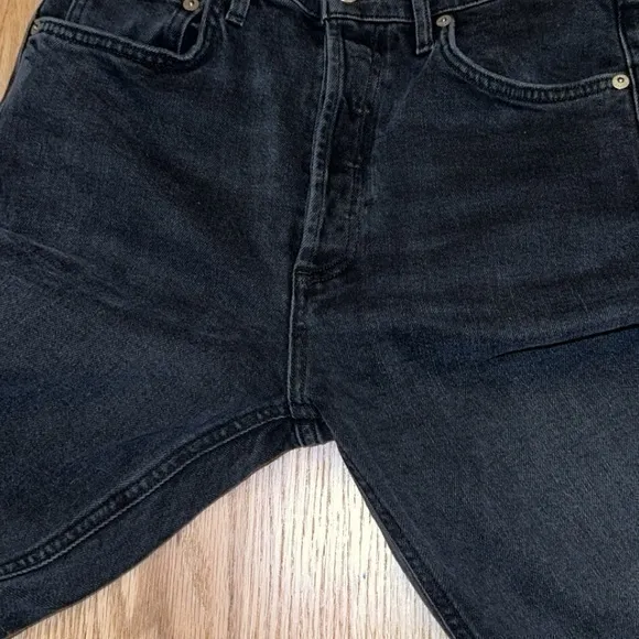 AGOLDE Riley Black Pepper Wash Straight Crop Leg Jeans 27‎