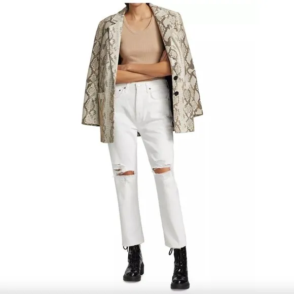 AGOLDE Riley Crop Distressed Jeans in Slant, NWT