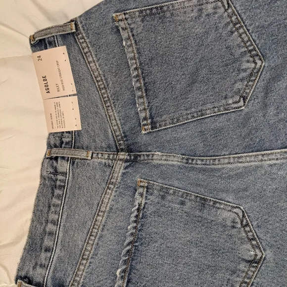 Agolde Riley Crop High-Rise Straight Jeans Escalate Size 24 BNWT $198