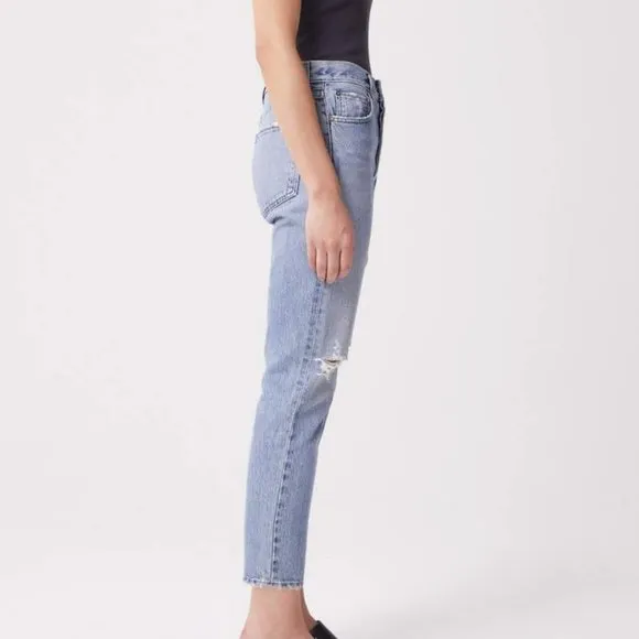 Agolde Riley Crop High-Rise Straight Jeans Escalate Size 24 BNWT $198