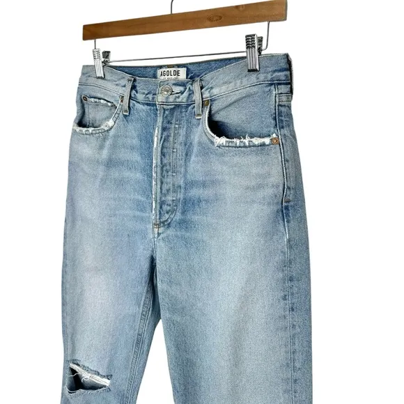 Agolde | Riley High Rise Straight Crop in Shatter Light Blue 29