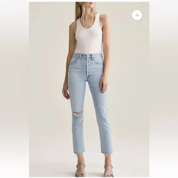 AGOLDE Riley High Rise Straight Crop Jean