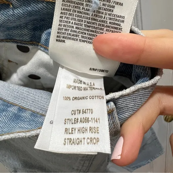 AGOLDE Riley High Rise Straight Crop Jean
