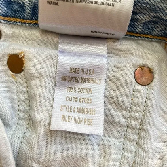 Agolde Riley High Rise Straight Crop Jeans in Shatter, Size 25, EUC
