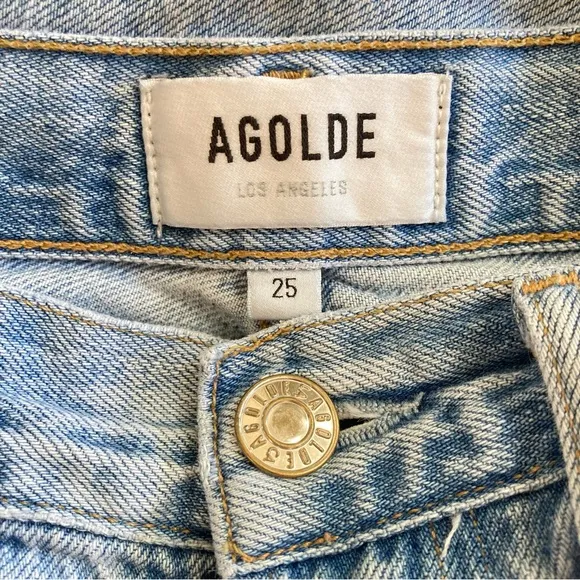 Agolde Riley High Rise Straight Crop Jeans in Shatter, Size 25, EUC