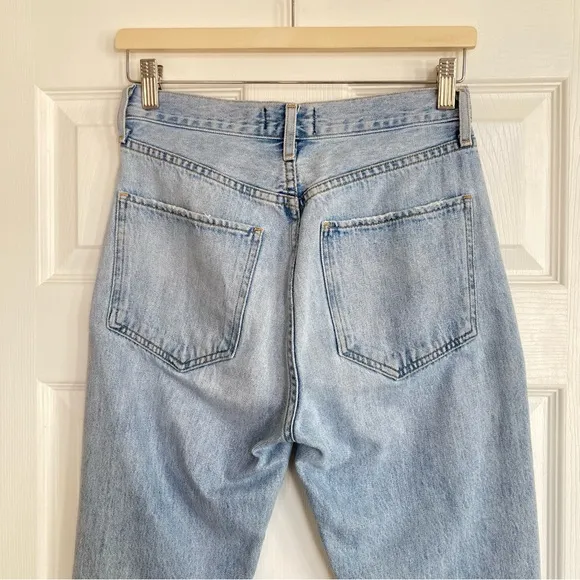 Agolde Riley High Rise Straight Crop Jeans in Shatter, Size 25, EUC