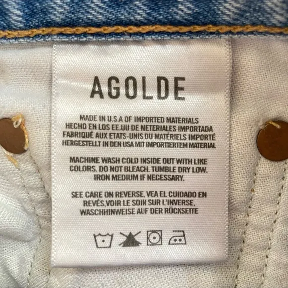 Agolde Riley High Rise Straight Crop Jeans in Shatter, Size 25, EUC
