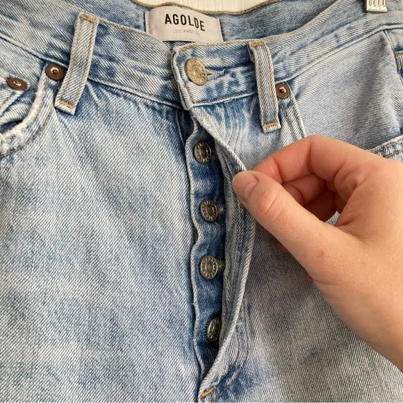 Agolde Riley High Rise Straight Crop Jeans in Shatter, Size 25, EUC