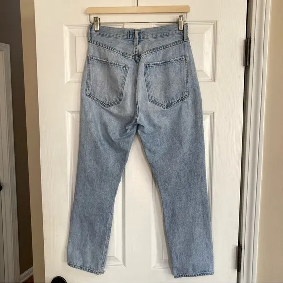 Agolde Riley High Rise Straight Crop Jeans in Shatter, Size 25, EUC
