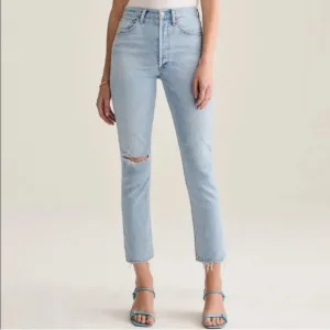 Agolde Riley High Rise Straight Crop Jeans in Shatter, Size 25, EUC