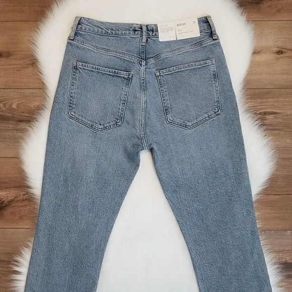 Agolde Riley High Rise Straight Leg Crop Denim Jeans In Whiplash NWT