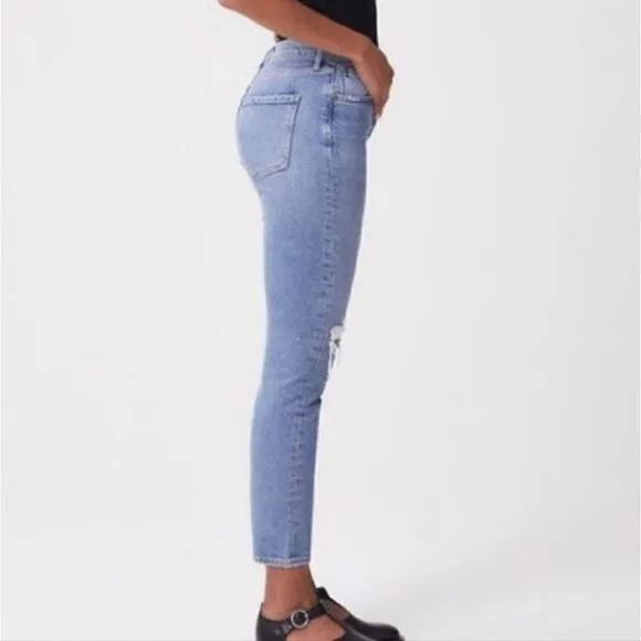 Agolde Riley High Rise Straight Leg Crop Denim Jeans In Whiplash NWT