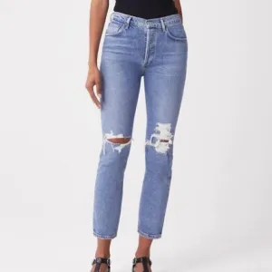 Agolde Riley High Rise Straight Leg Crop Denim Jeans In Whiplash NWT