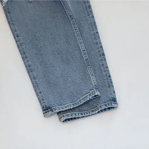 Agolde Riley High Rise Straight Leg Crop Denim Jeans In Whiplash NWT