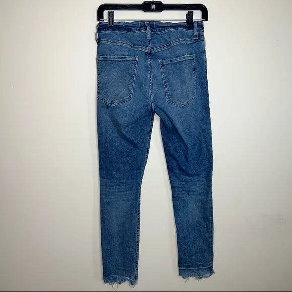 Agolde Sophie High Rise Skinny Crop Jeans Raw Hem Size 28
