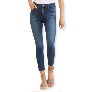 Agolde Sophie High Rise Skinny Crop Jeans Raw Hem Size 28