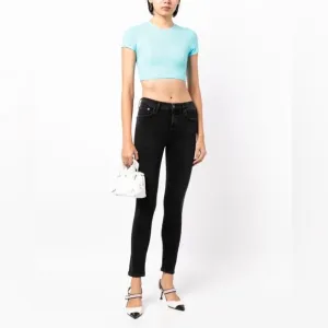 AGOLDE Sophie Low-Rise Skinny Jeans - Smoky Black - Size 27 - Pristine