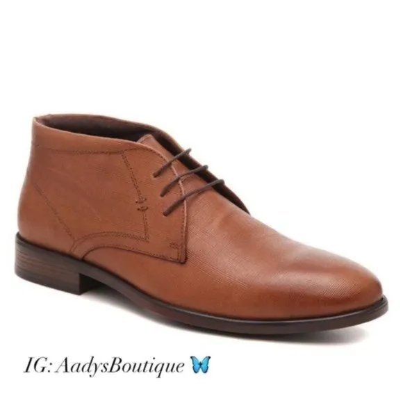 Aiden &amp; Mason Chukka Boots Lace-Up Leather Brown Tan Men's Size 10 New in Box
