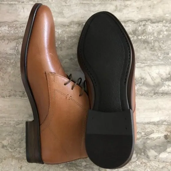 Aiden &amp; Mason Chukka Boots Lace-Up Leather Brown Tan Men's Size 10 New in Box