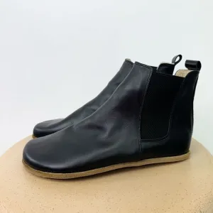 Aintap Anya’s Shop Black Barefoot Minimalist Leather Chelsea Boots