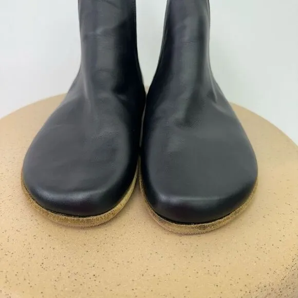 Aintap Anya’s Shop Black Barefoot Minimalist Leather Chelsea Boots