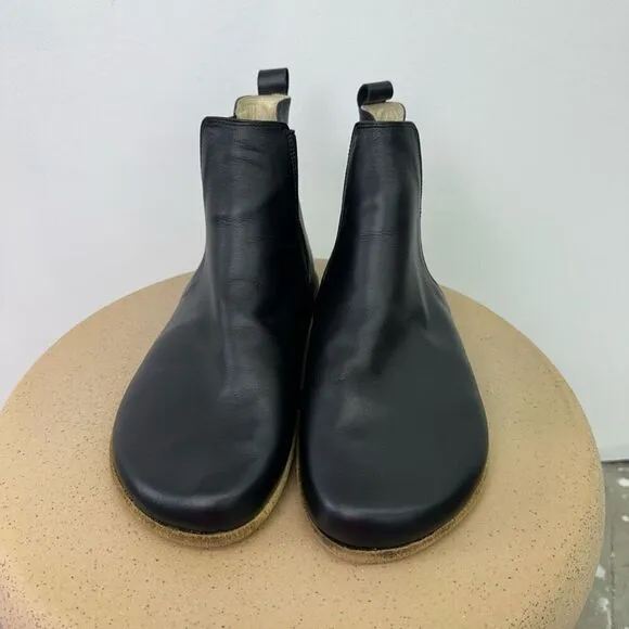Aintap Anya’s Shop Black Barefoot Minimalist Leather Chelsea Boots