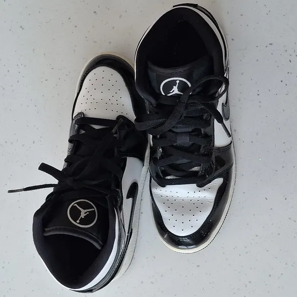 Air Jordan 1 Mid All-Star Carbon Fiber Retro Black White Sz 7.5
