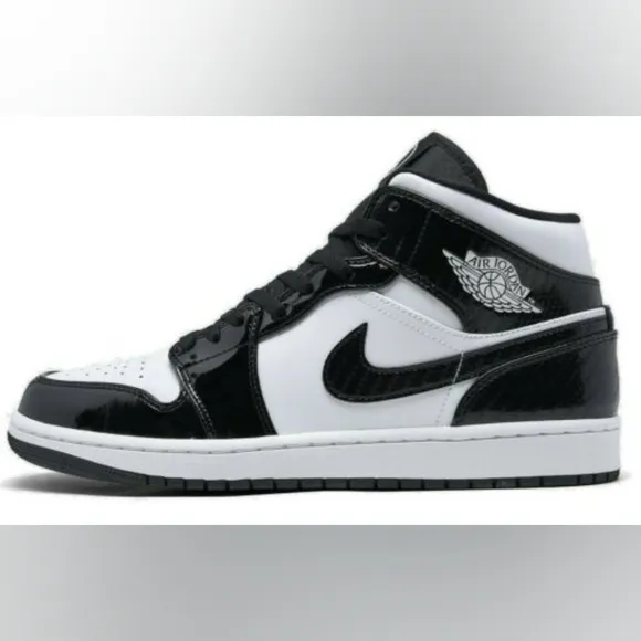 Air Jordan 1 Mid All-Star Carbon Fiber Retro Black White Sz 7.5
