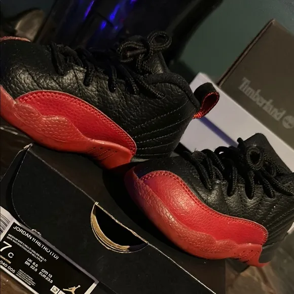 Air Jordan 12 Retro Black and Red Sneakers