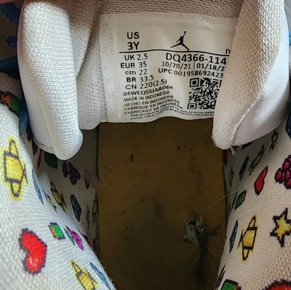 Air Jordan 12 Retro GS Emoji Sneakers Boy's Youth Size 3