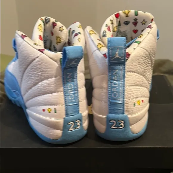 Air Jordan 12 Retro White and Blue Sneakers
