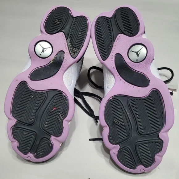 Air Jordan 13 Retro PS Houndstooth Black And Lilac White Sneakers Kids Size 1.5Y