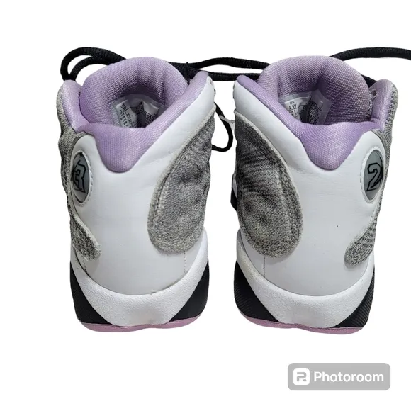 Air Jordan 13 Retro PS Houndstooth Black And Lilac White Sneakers Kids Size 1.5Y