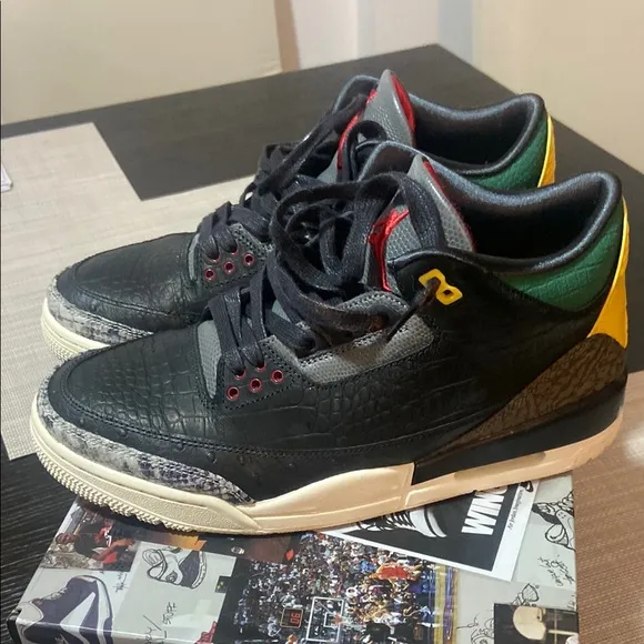 Air Jordan 3 animal Retro Black Red Sneakers