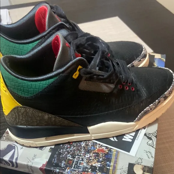Air Jordan 3 animal Retro Black Red Sneakers