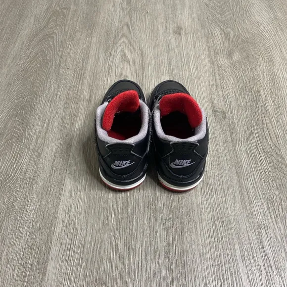 Air Jordan 4 Retro Bred Reimagined TD Shoe Size 10c Black BQ7670-006 Preowned