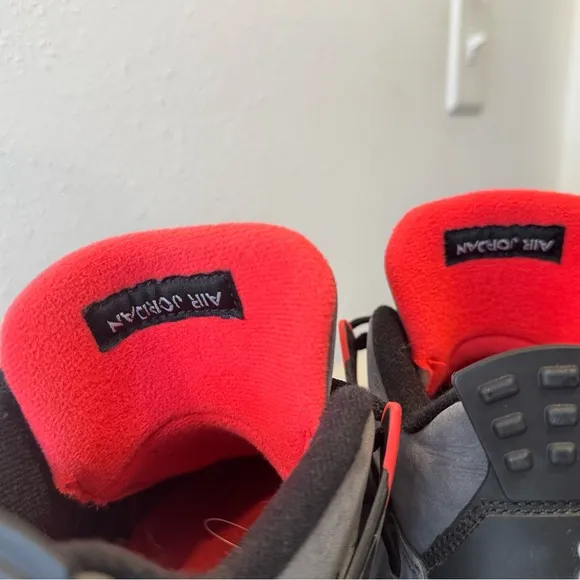 Air Jordan 4 Retro Gray and Red Sneakers