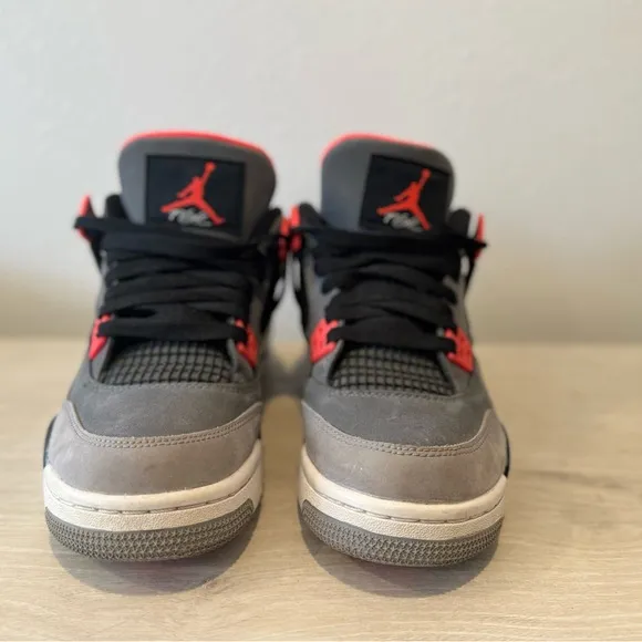 Air Jordan 4 Retro Gray and Red Sneakers