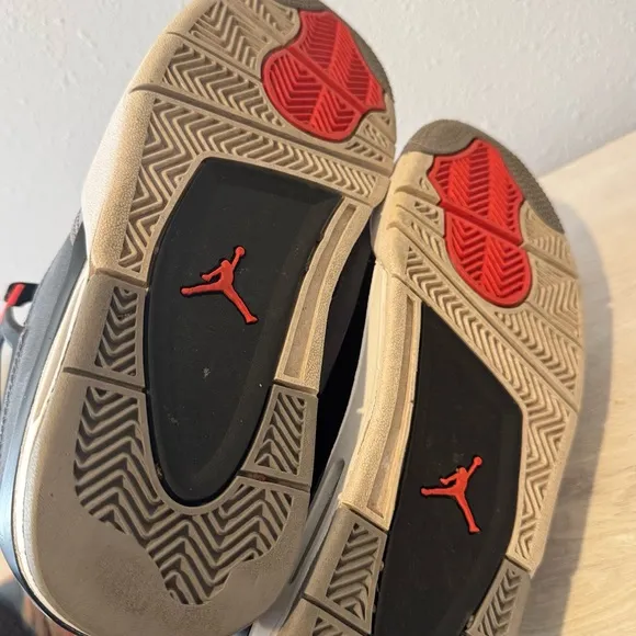 Air Jordan 4 Retro Gray and Red Sneakers