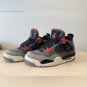 Air Jordan 4 Retro Gray and Red Sneakers