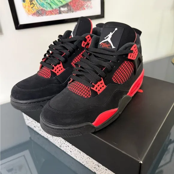 Air Jordan 4 Retro Red Thunder Iconic Style Sneakers