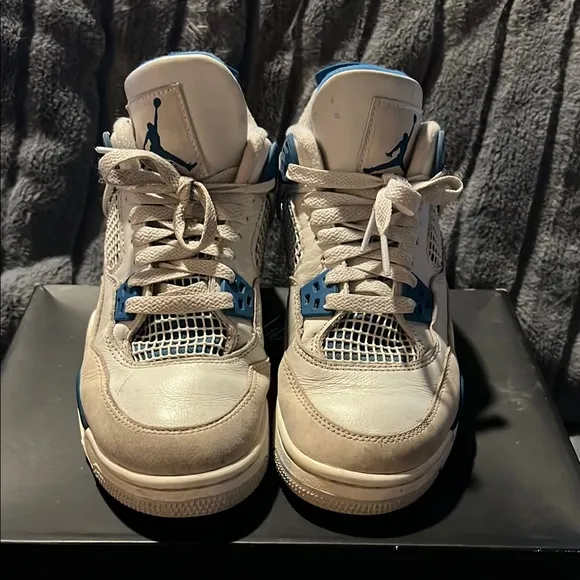 Air Jordan 4 Retro White Blue Sneakers